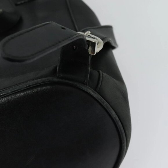 Salvatore Ferragamo Gancini Backpack Leather Black Silver Auth gh705 main image 6